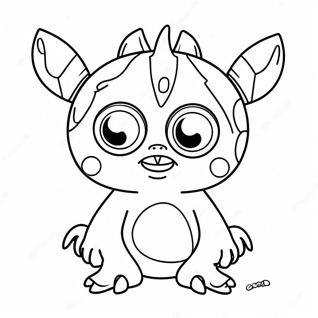 Funny Monster with Big Eyes Coloring Page | Monsters vs Aliens coloring page