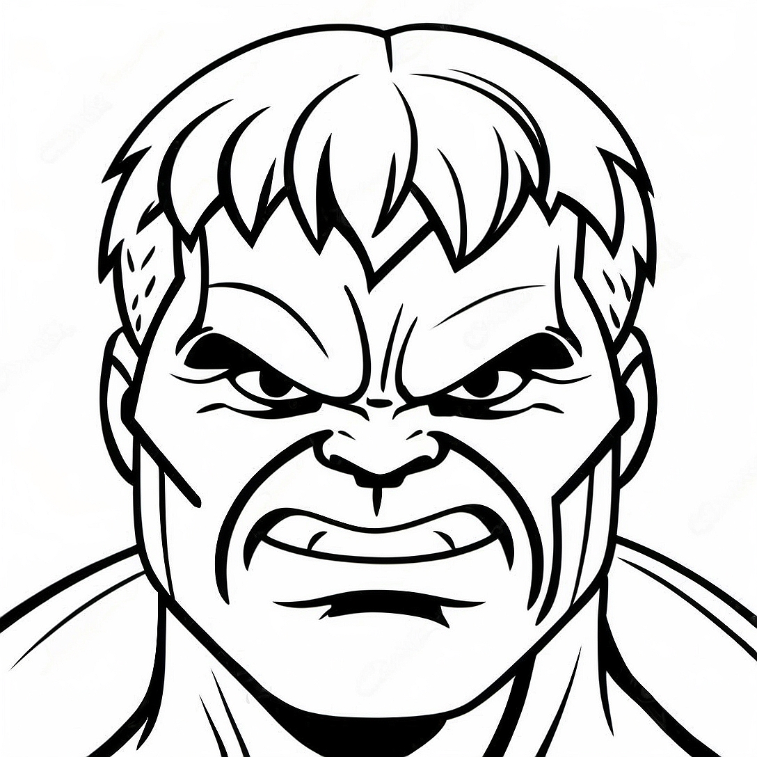 Hulk Face Coloring Page | Hulk Face coloring page