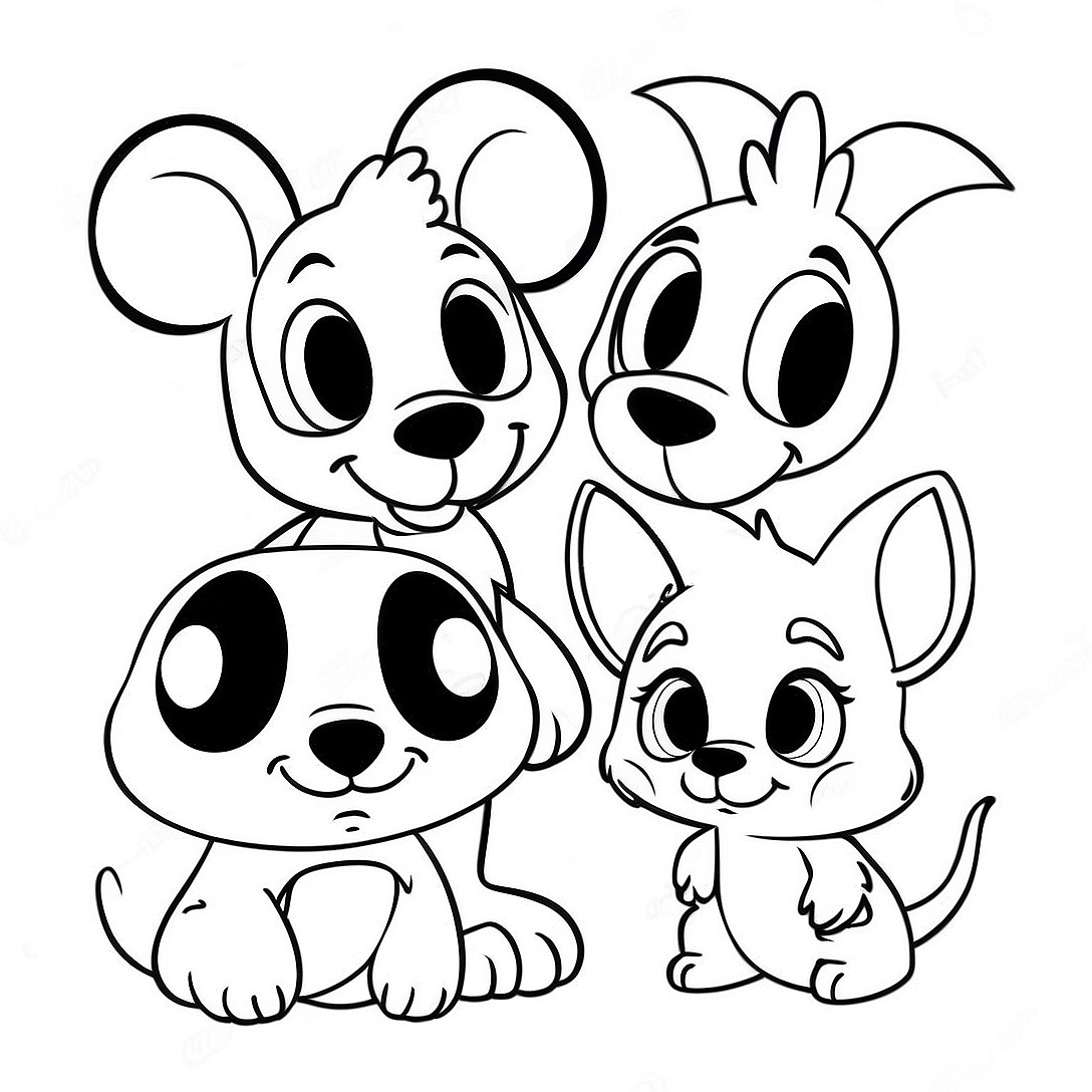 Cute Disney Animal Friends Coloring Page | Disney Animal coloring page