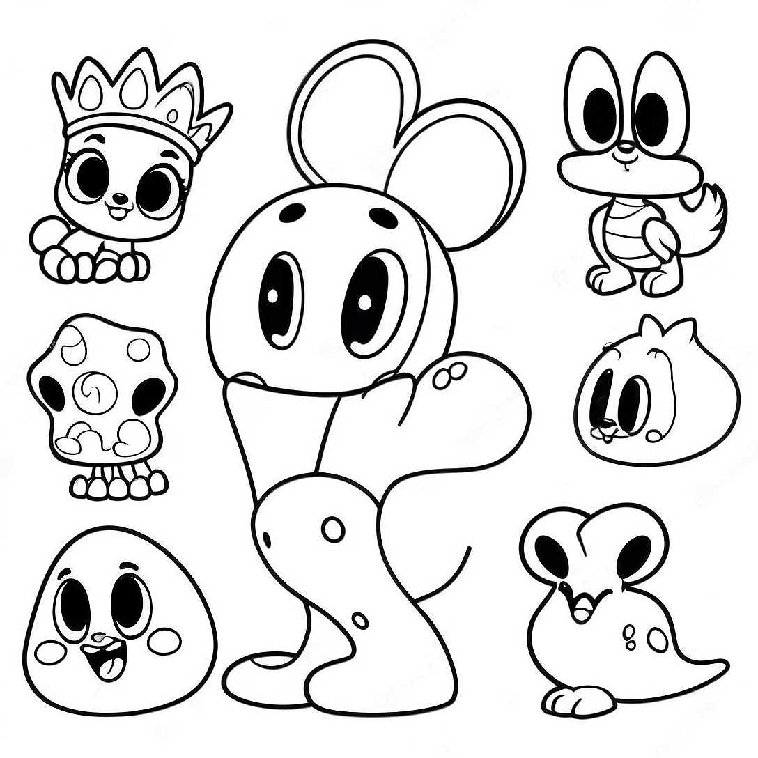 Cute Disney Doorables Characters Coloring Page | Disney Doorables coloring page