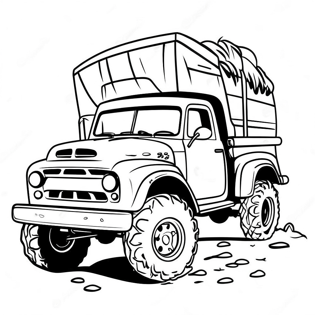 Mud Truck Off Road Adventure Coloring Page | Mud Truck Off Road coloring page