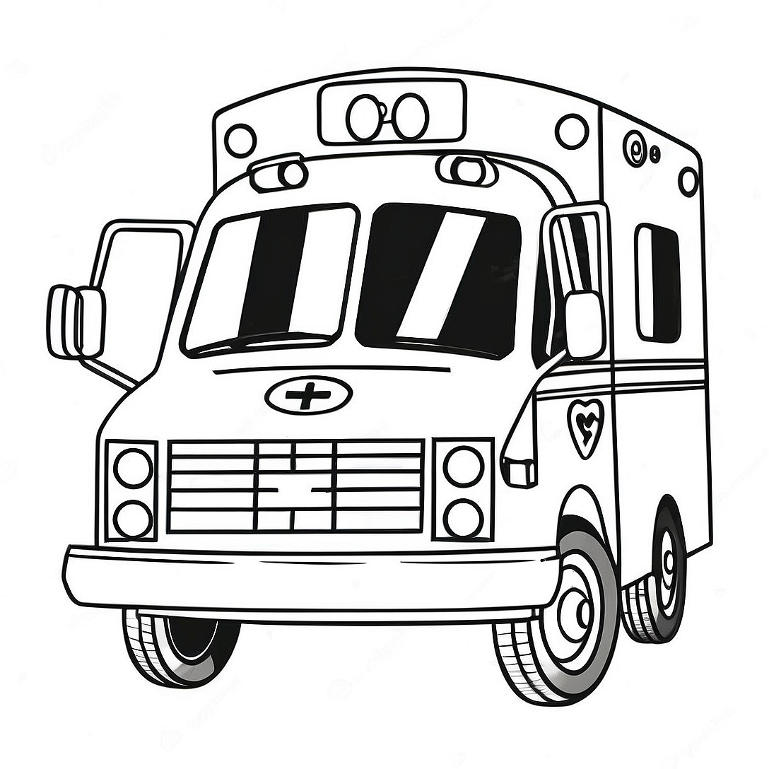 EMT Ambulance Coloring Page | EMT coloring page