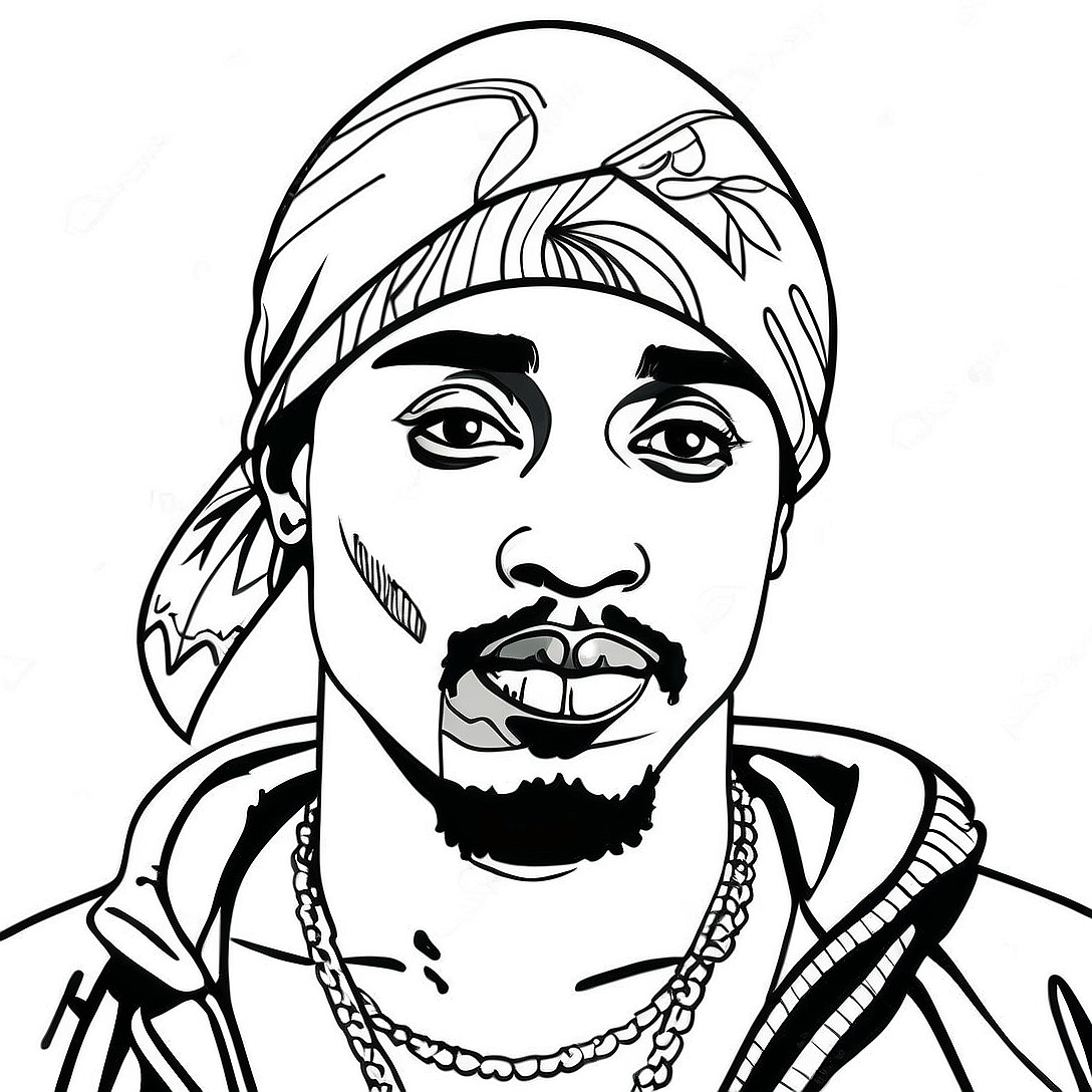 Tupac Shakur Coloring Page | Tupac coloring page