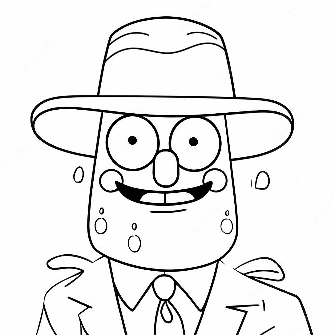 Gangster SpongeBob Coloring Page | Gangster SpongeBob coloring page