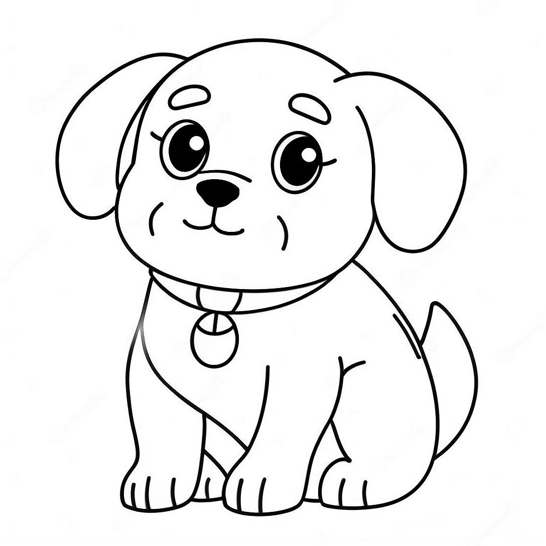 Cute Dog Coloring Page | Cute Dog coloring page