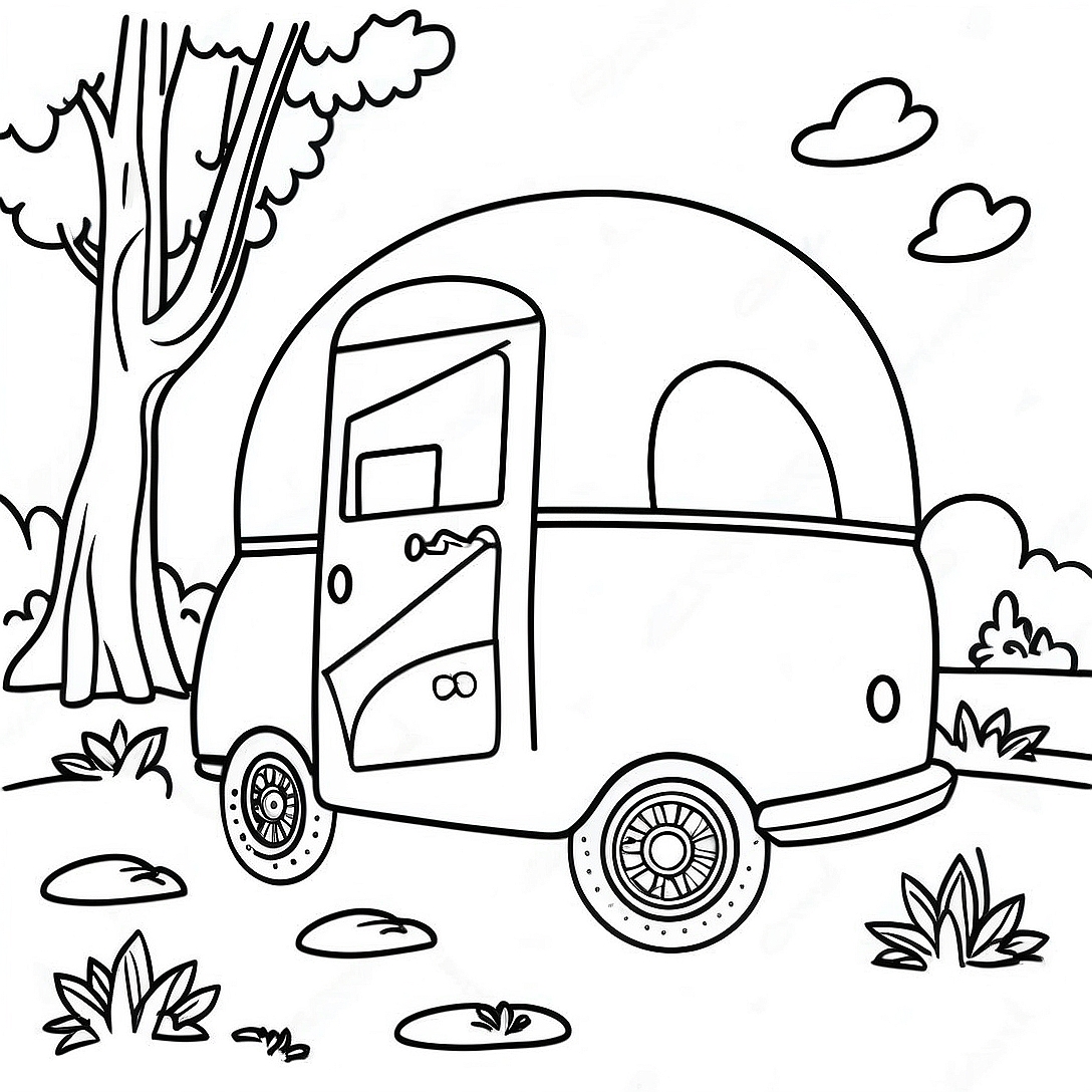 Happy Camper Coloring Page | Happy Camper coloring page