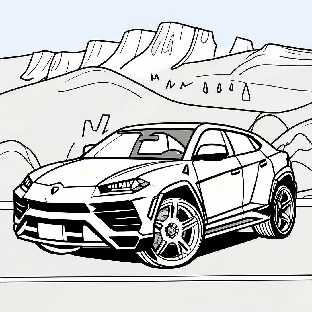 Lamborghini Urus Coloring Page | Lamborghini Urus coloring page