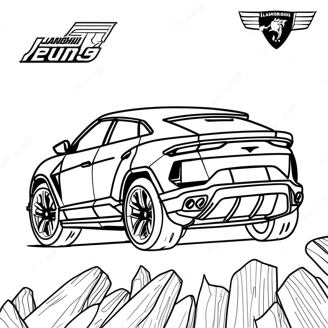 Lamborghini Urus Racing Coloring Page | Lamborghini Urus coloring page