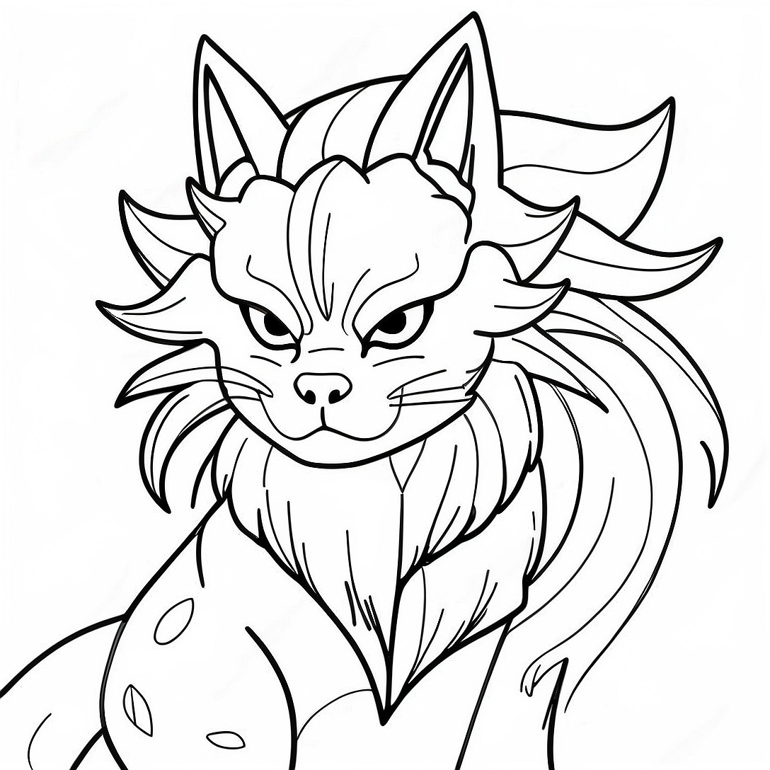 Kurama Coloring Page | Kurama coloring page