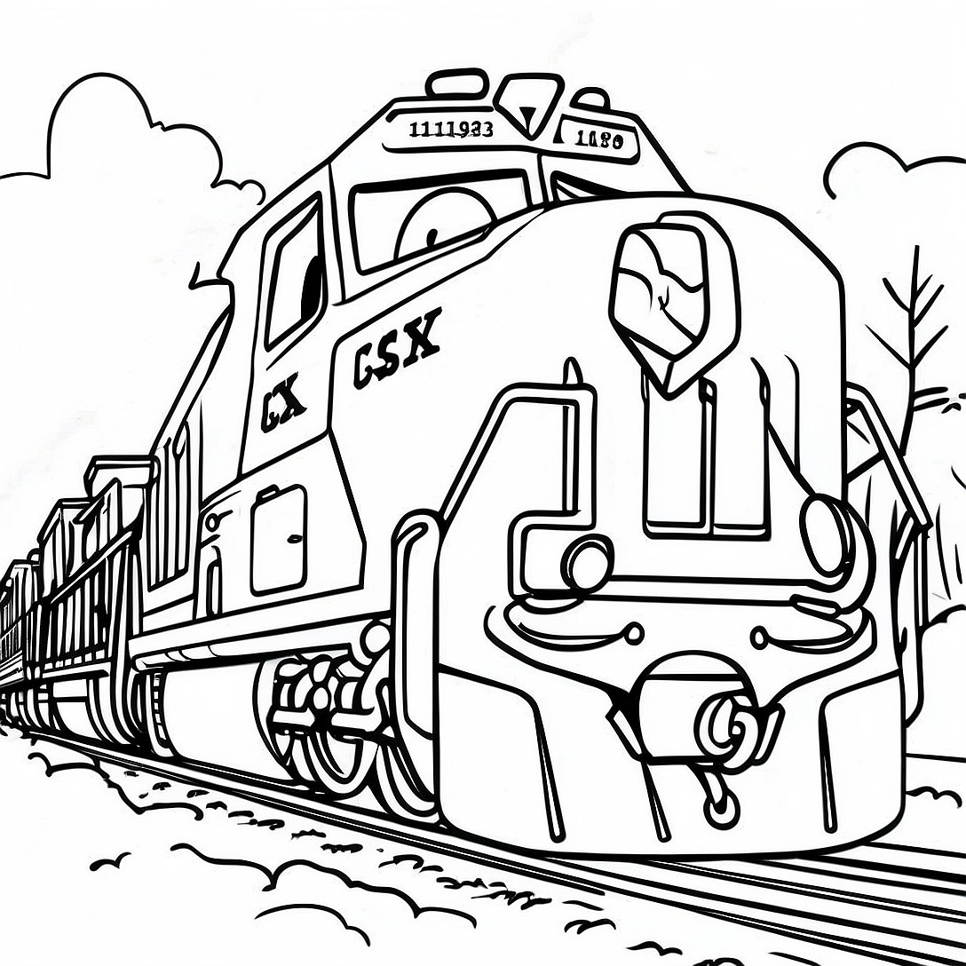 CSX Train Coloring Page | CSX Train coloring page