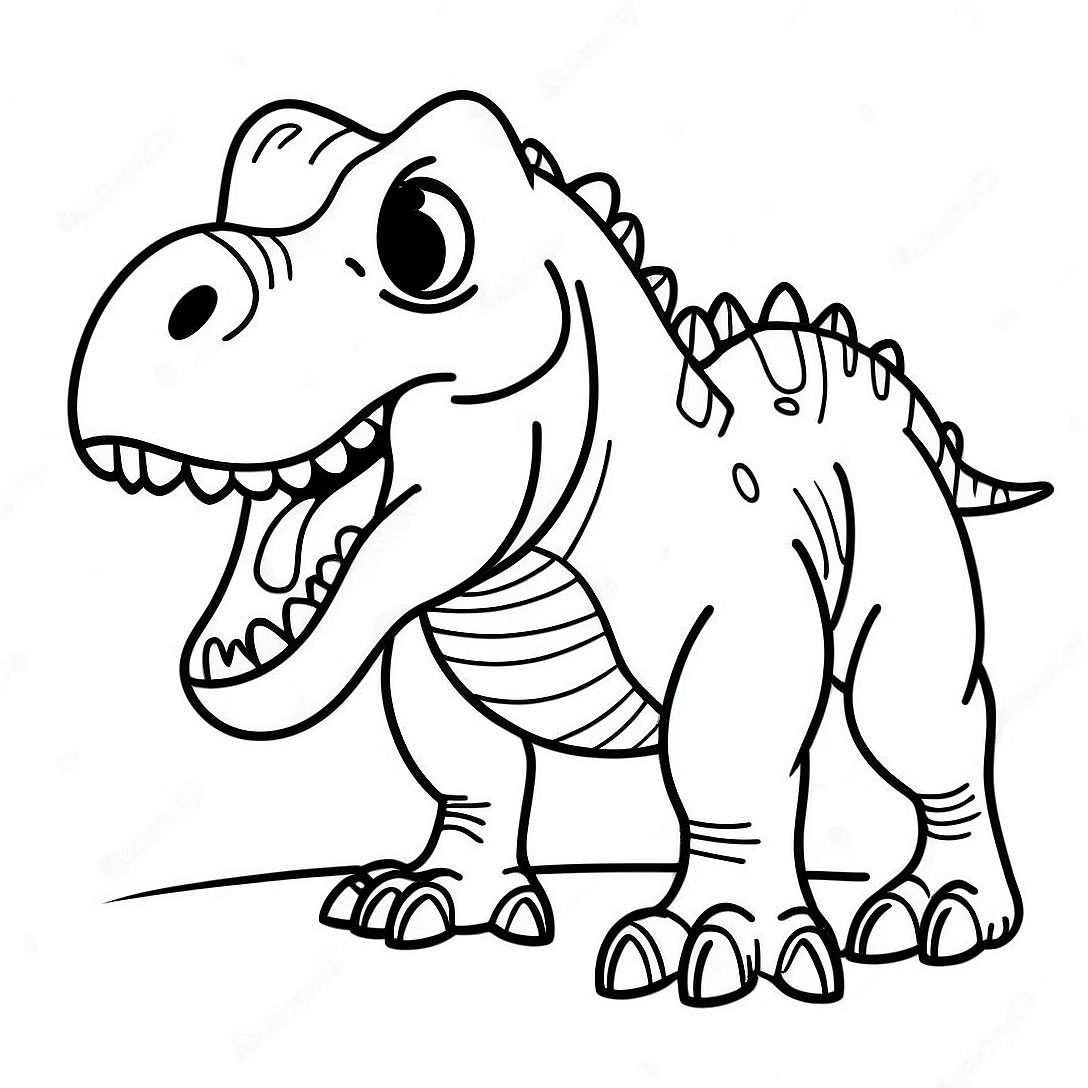 Ferocious T-Rex Coloring Page | Big Dinosaur coloring page