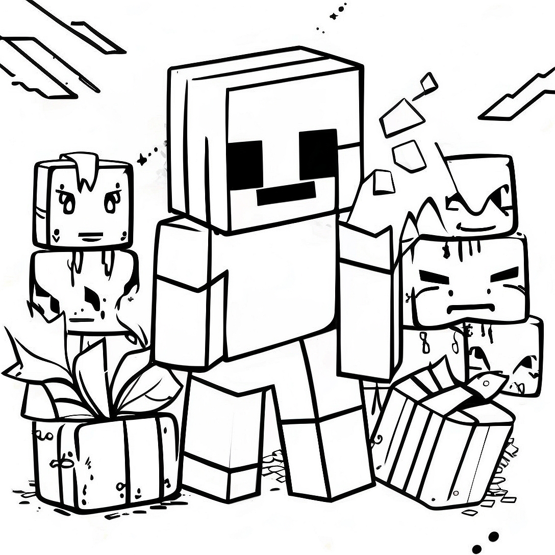 Minecraft Creeper Birthday Party Coloring Page | Minecraft Birthday coloring page