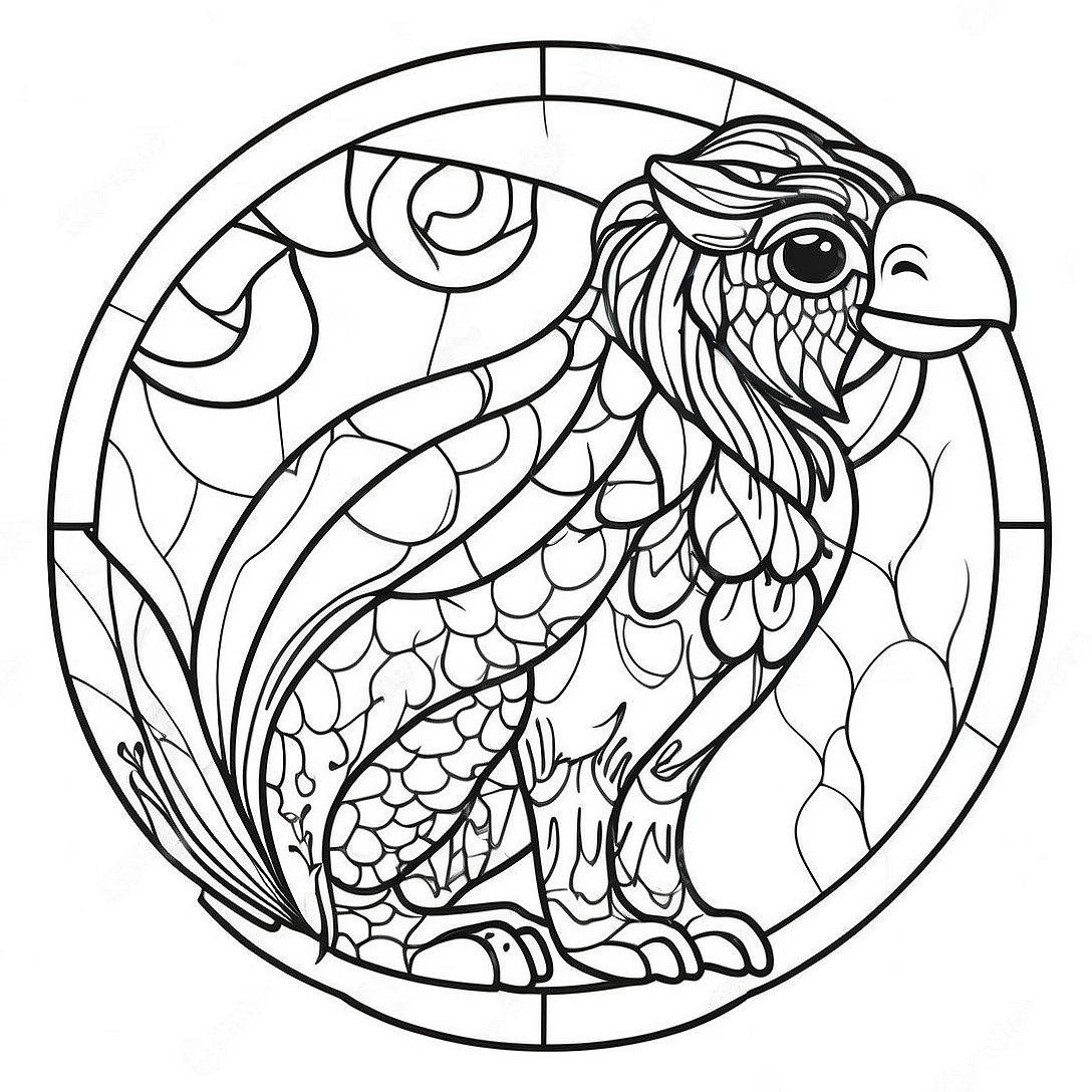 Animal Stained Glass Coloring Page | Animal Stained Glass coloring page