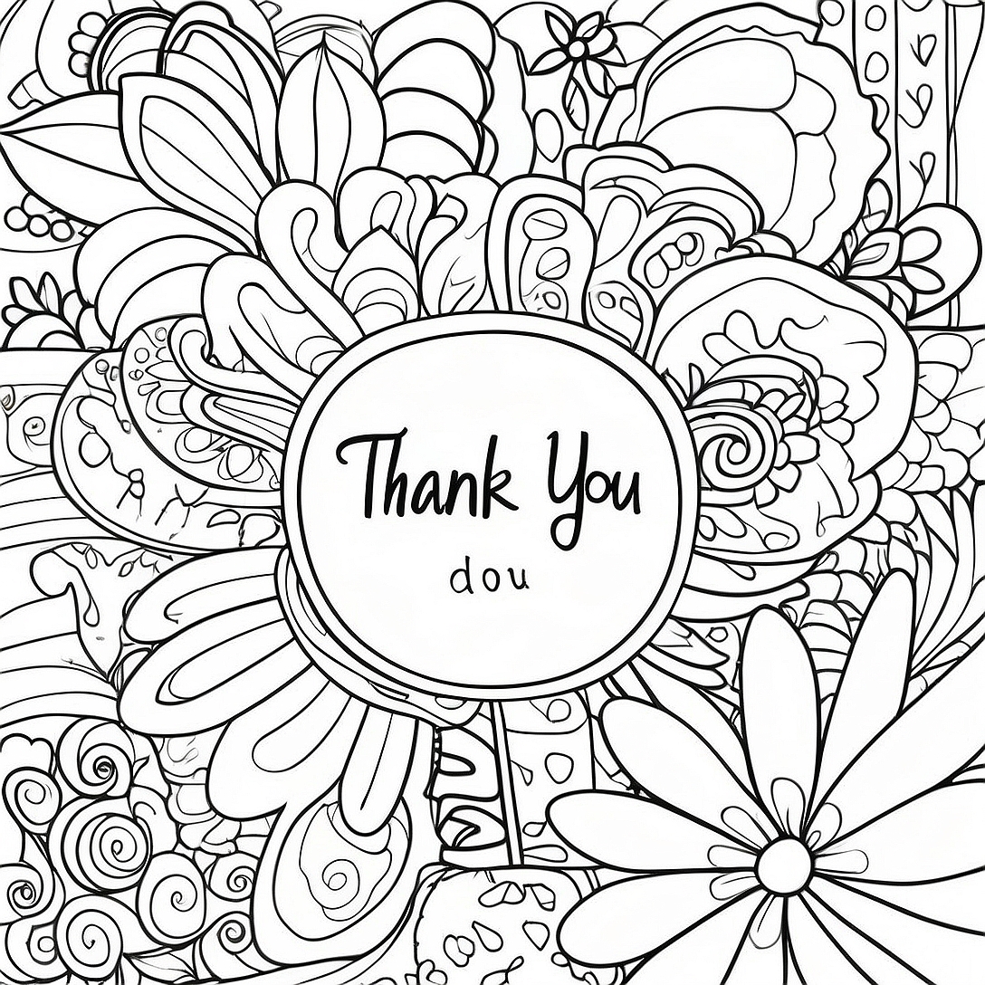 Thank You for Adults Coloring Page | Thank You for Adults coloring page