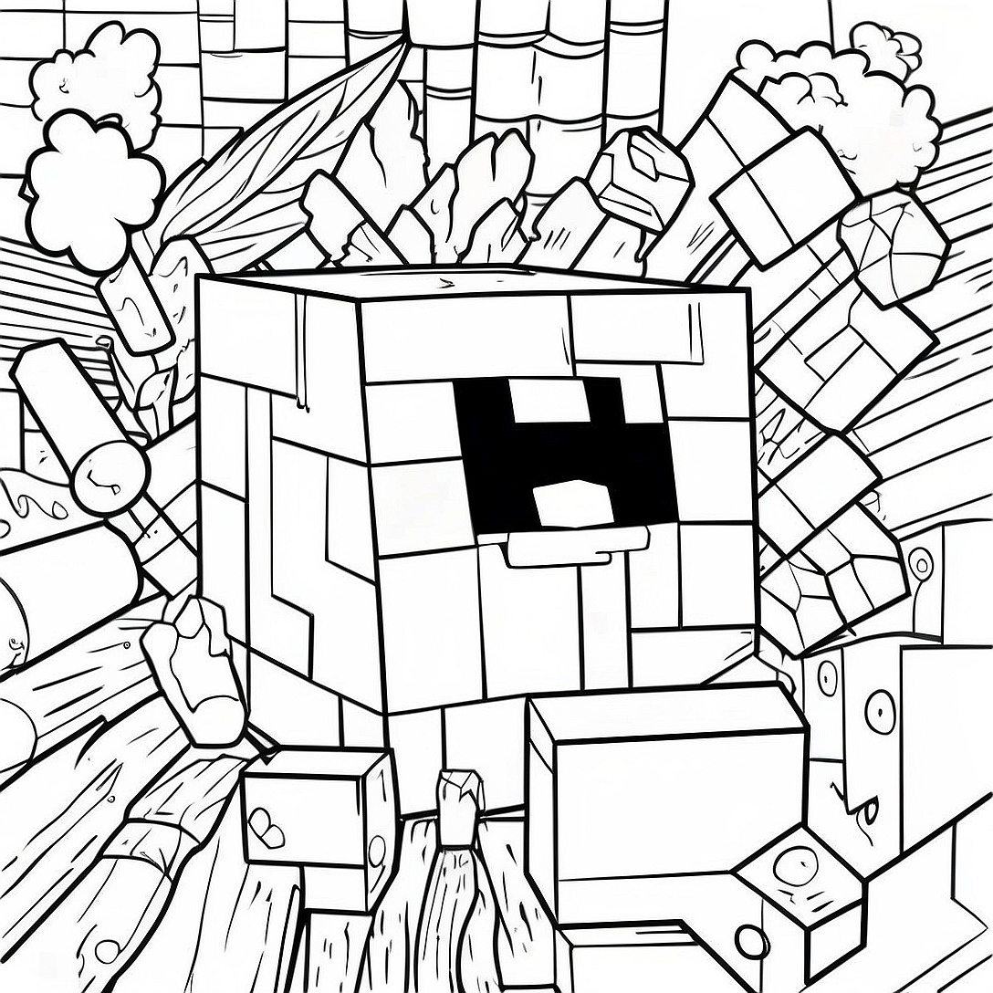 Minecraft TNT Block Coloring Page | Minecraft TNT coloring page