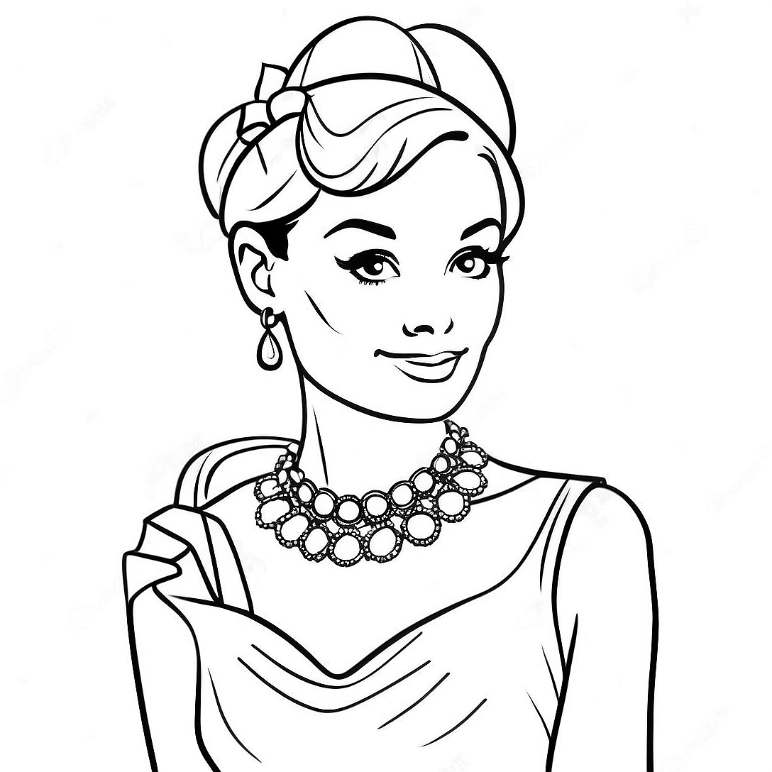 Audrey in Glamorous Outfit Coloring Page | Audrey Descendants coloring page
