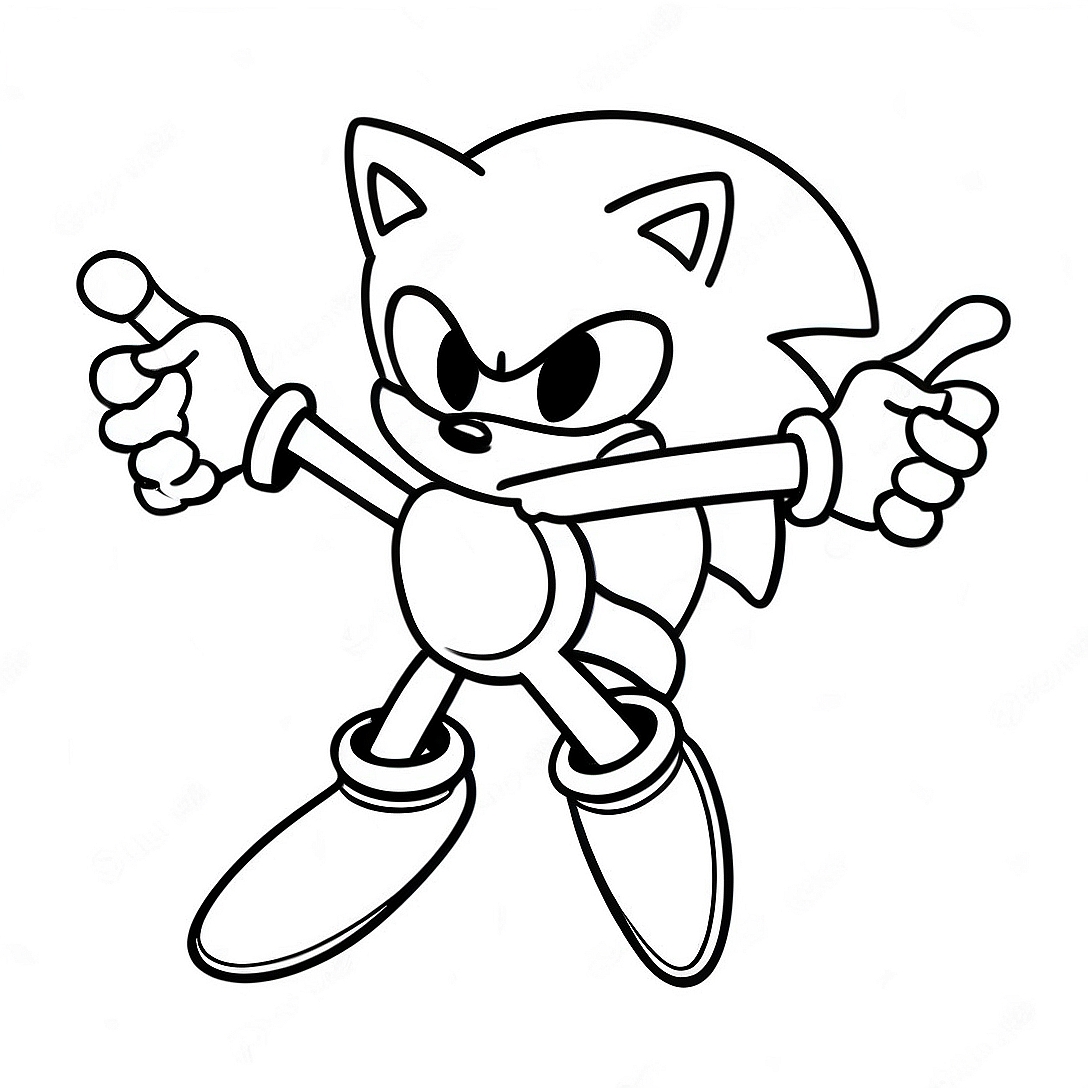 Sonic Prime Action Scene Coloring Page | Sonic Prime Nine coloring page