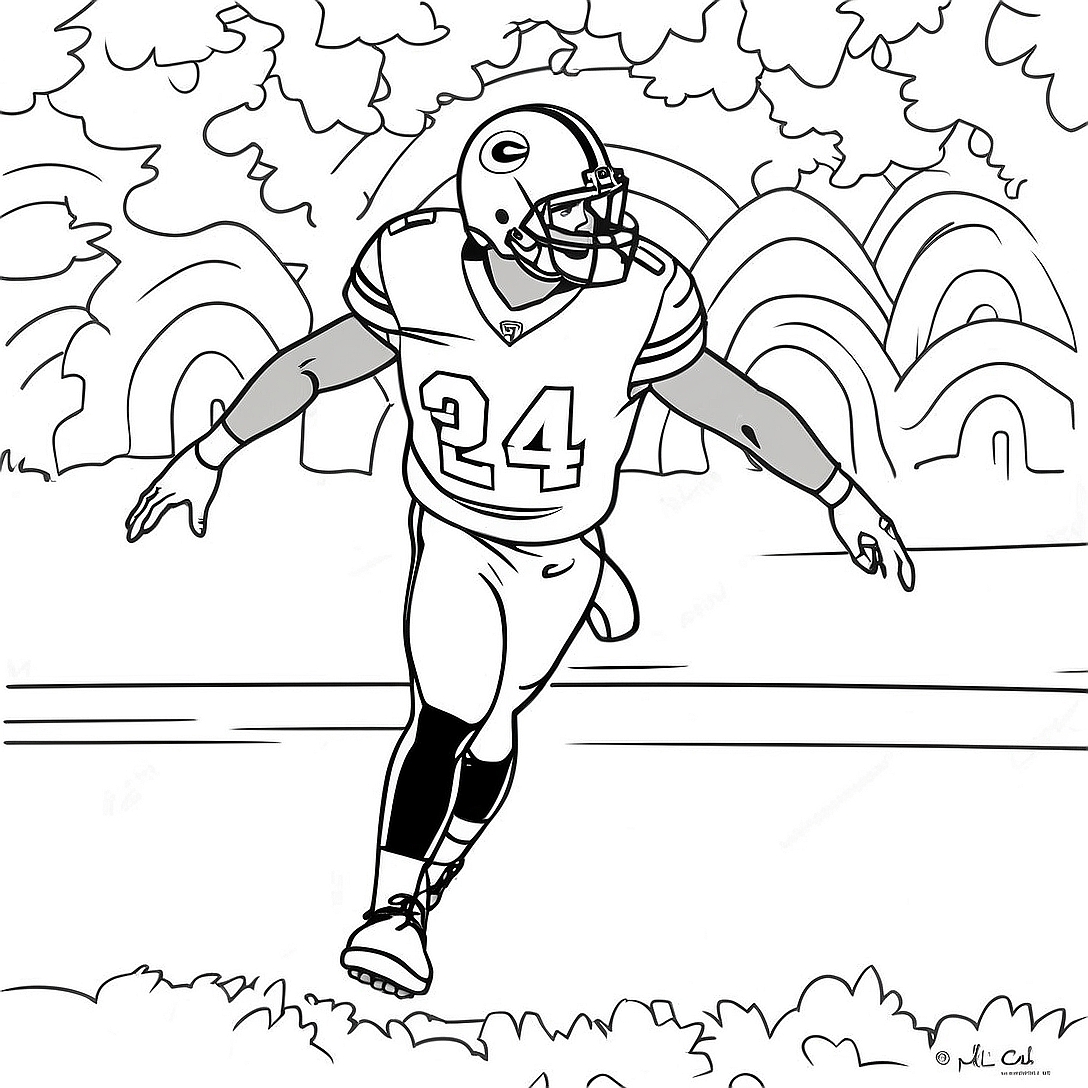 Nick Chubb Coloring Page | Nick Chubb coloring page