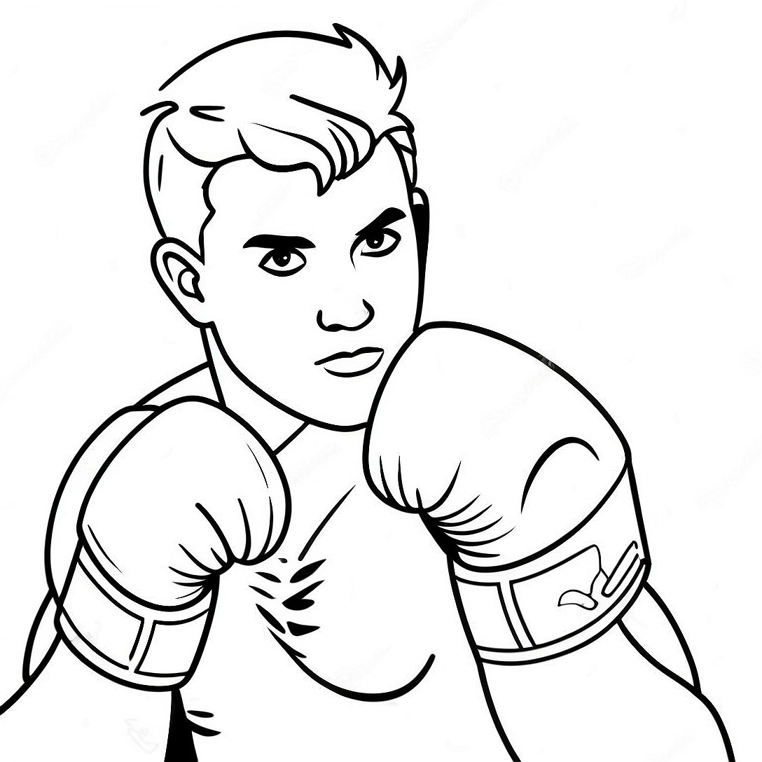 Jake Paul in Boxing Gloves Coloring Page | Jake Paul coloring page