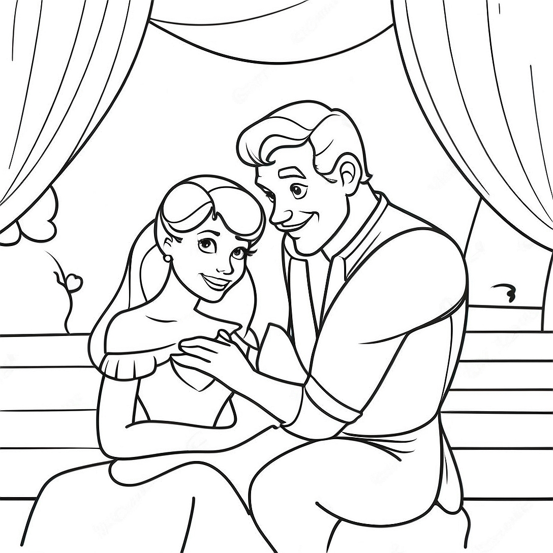 Disney Couples Coloring Page | Disney Couples coloring page