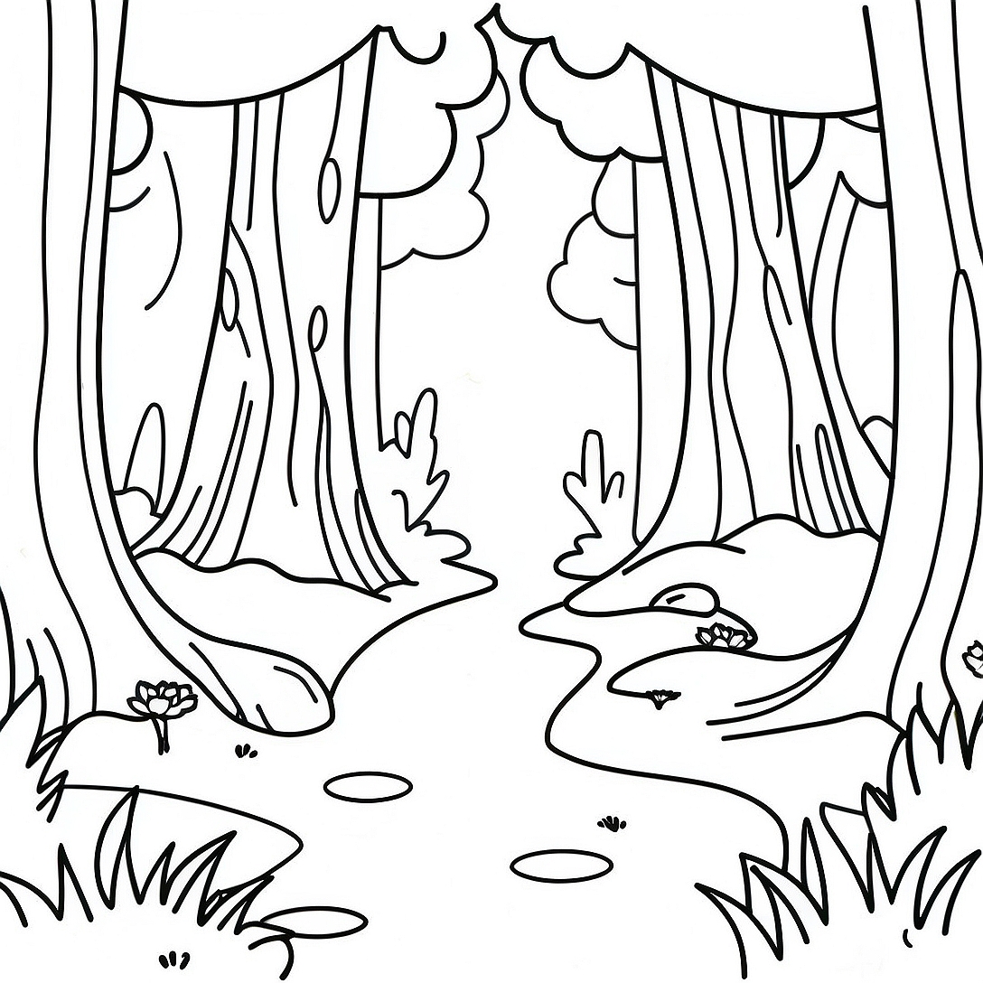 Enchanted Forest Coloring Page | Enchanted Forest coloring page