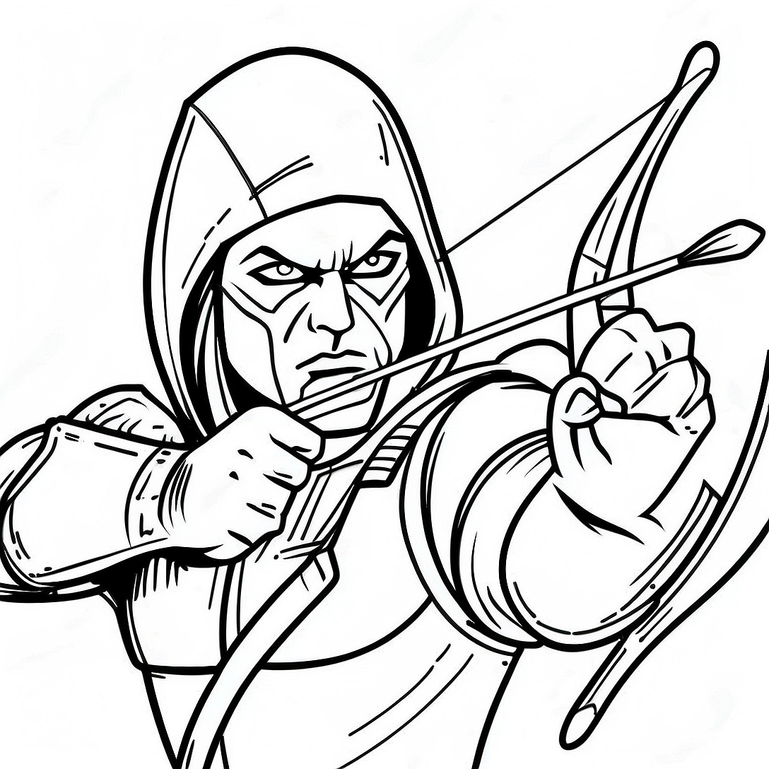 Green Arrow Shooting Bow Coloring Page | Green Arrow coloring page