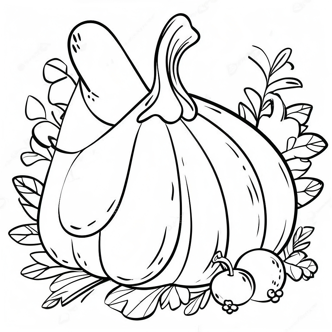 Thanksgiving Cornucopia Coloring Page | Thanksgiving Cornucopia coloring page