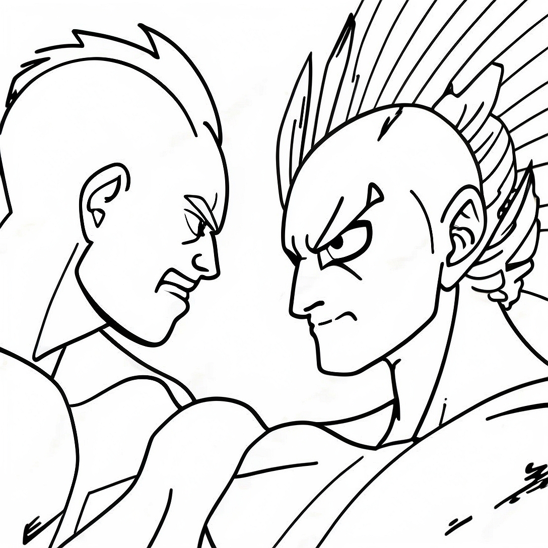 Saitama vs Garou Intense Battle Coloring Page | Saitama vs Garou Manga Panels coloring page