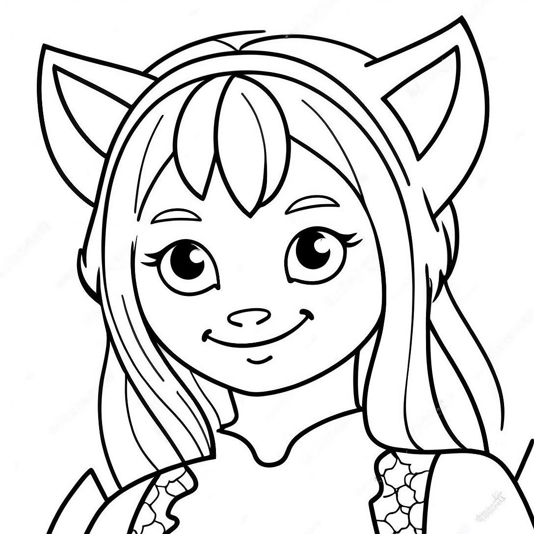 Cat Girl Coloring Page | Cat Girl coloring page