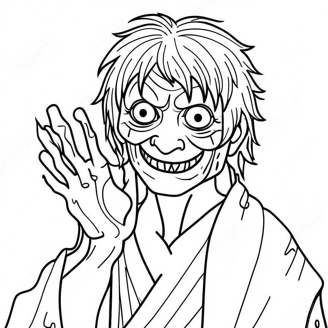 Shigaraki with Decaying Hands Coloring Page | Shigaraki coloring page