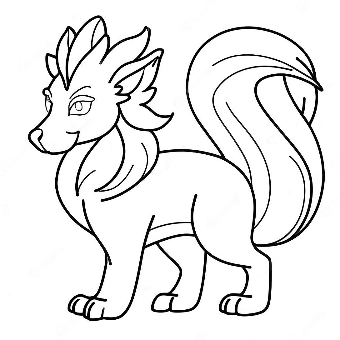 Ninetales Majestic Coloring Page | Ninetales coloring page