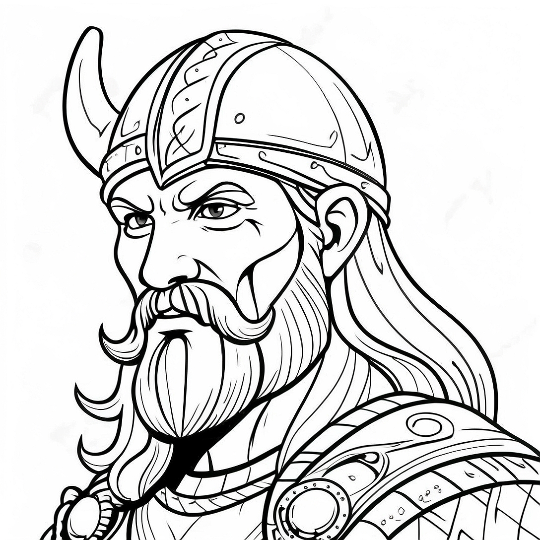 Viking Warrior Coloring Page | Norse Mythology coloring page
