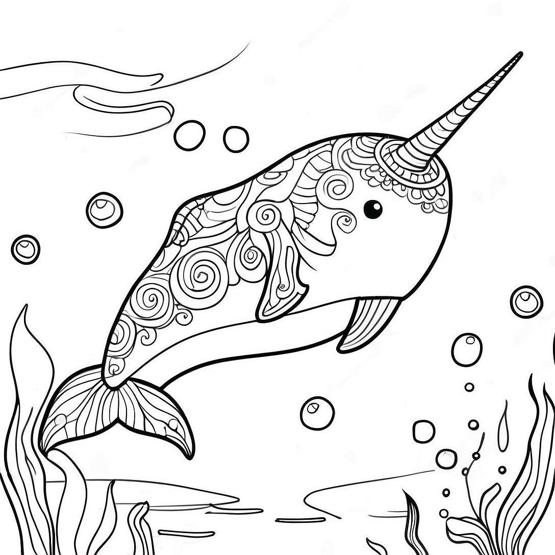 Narwhal Coloring Page | Narwhal coloring page