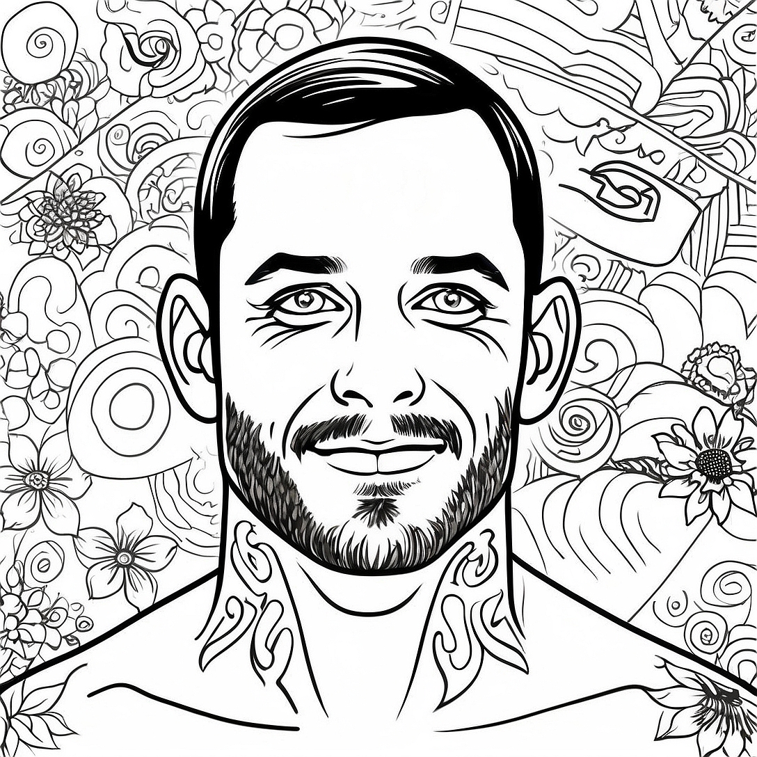 CM Punk Coloring Page | CM Punk coloring page