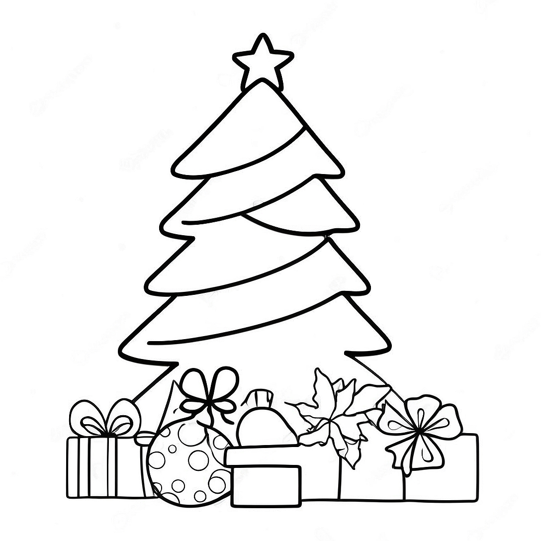 Christmas Tree Coloring Page for Preschoolers | Christmas for Preschoolers coloring page