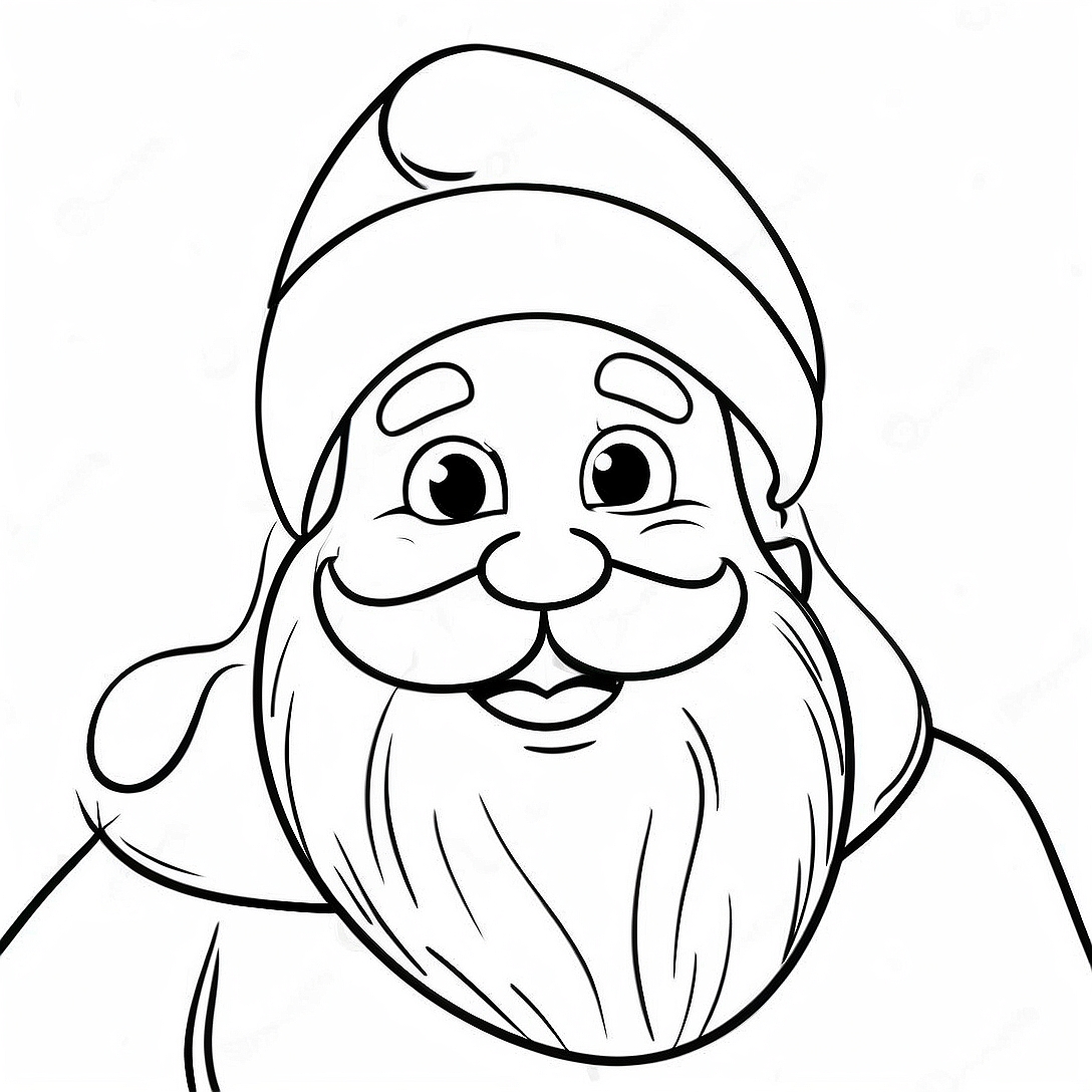 Cheerful Santa Claus Coloring Page | Christmas for Preschoolers coloring page