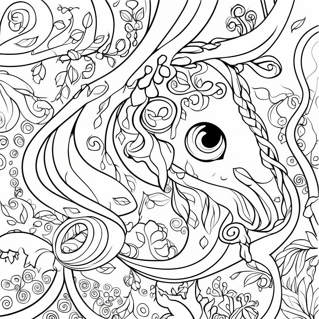 Tangled Vines Coloring Page | Vines coloring page