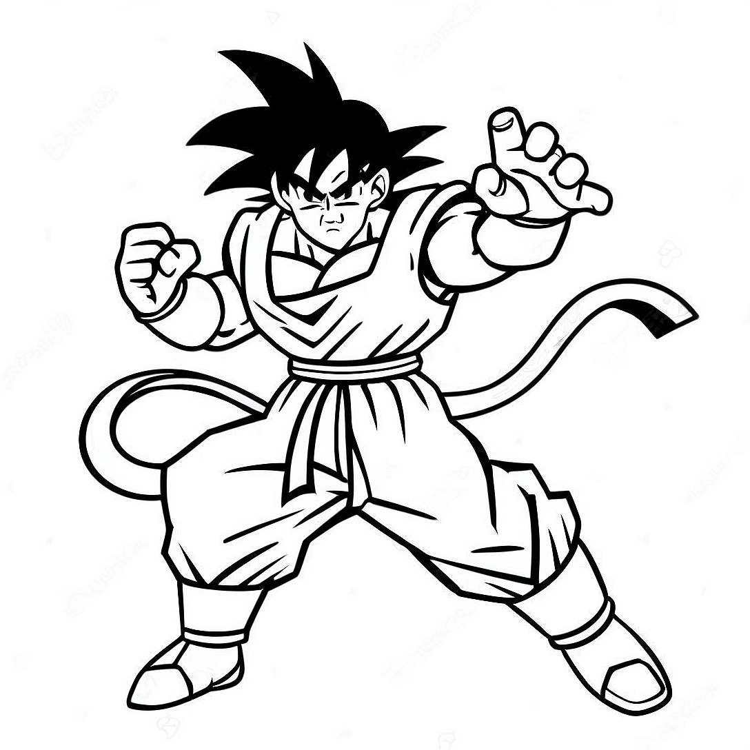 Goku Black in Battle Pose Coloring Page | Goku Black coloring page