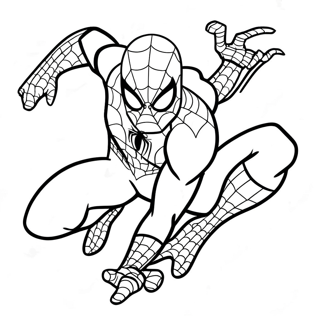 Spectacular Spider-Man Action Pose Coloring Page | Spectacular Spider Man coloring page