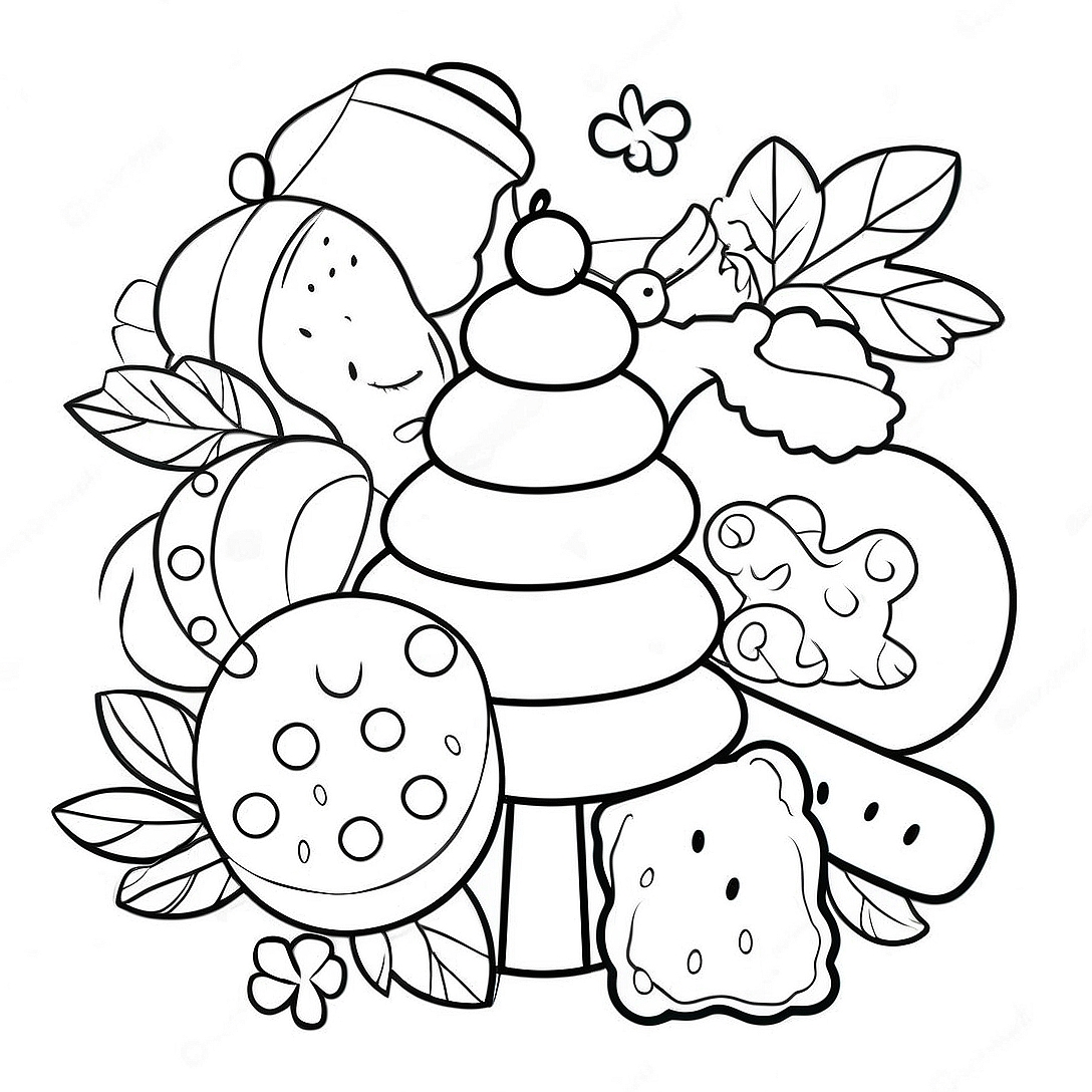 Christmas Food Coloring Page | Christmas Food coloring page