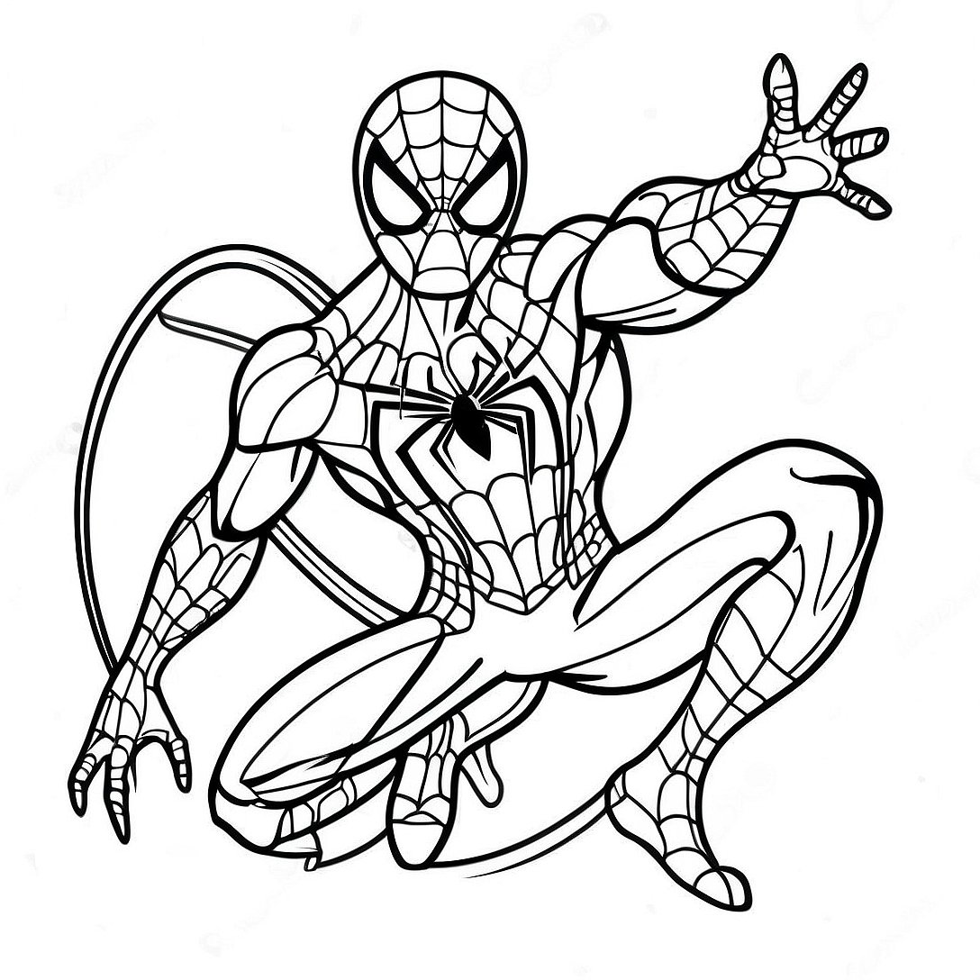 Iron Spider in Action Coloring Page | Infinity War Iron Spider coloring page