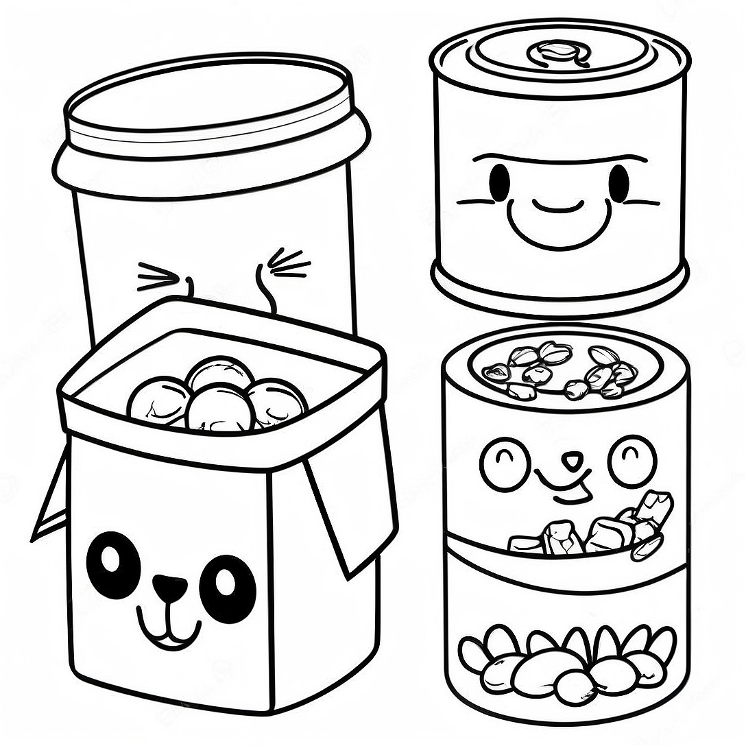 Colorful Cat Food Packaging Coloring Page | Cat Food coloring page