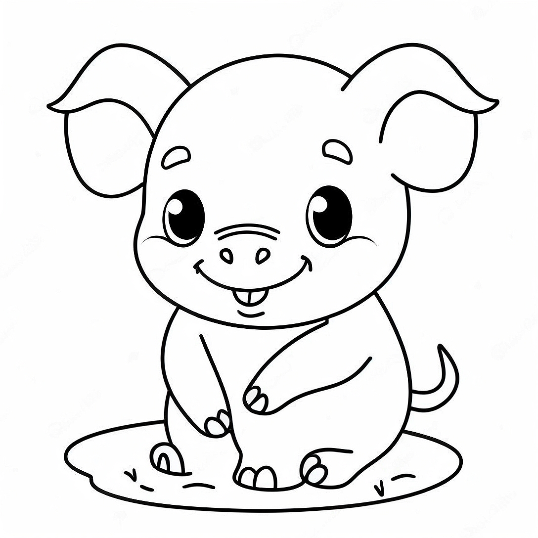 Cute Piglet Coloring Page | Piglet coloring page