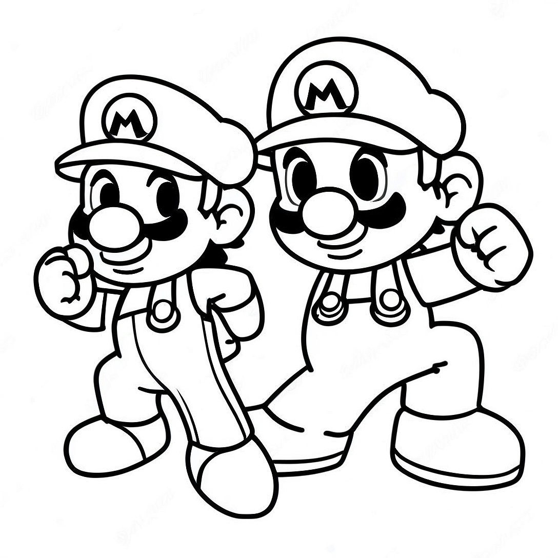 Adventurous Mario and Sonic Coloring Page | Mario and Sonic coloring page