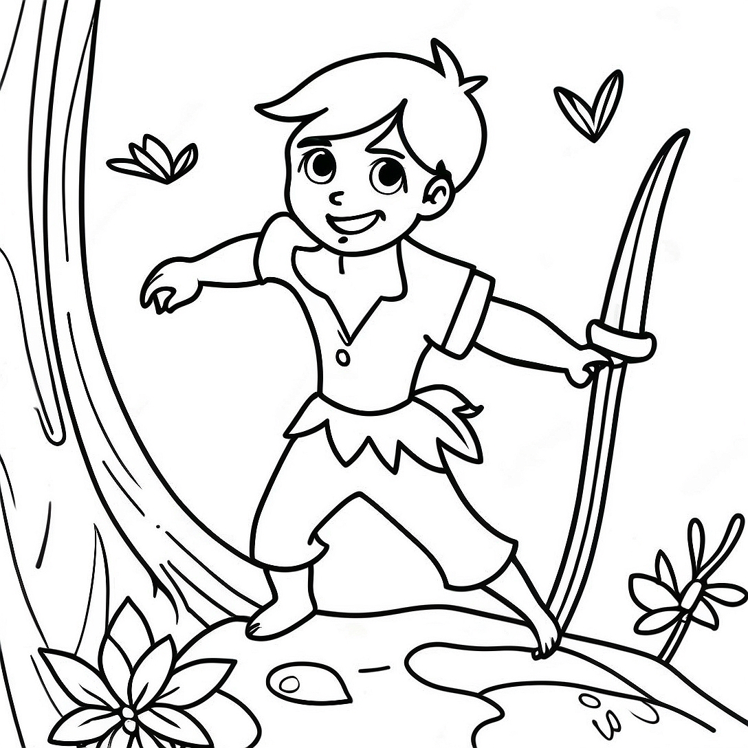 Peter Pan Coloring Page | Peter Pan coloring page