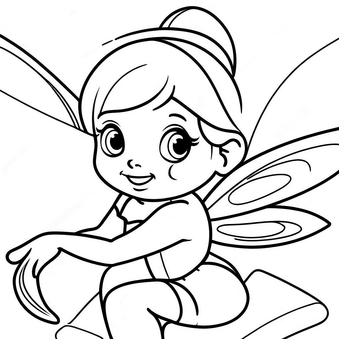 Tinker Bell Fairy Coloring Page | Peter Pan coloring page
