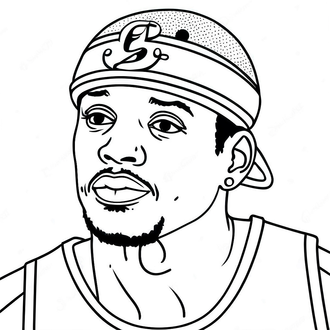 Allen Iverson Basketball Coloring Page | Allen Iverson coloring page