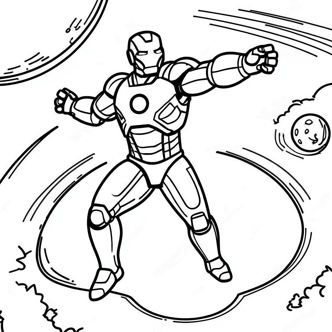 Iron Man in Space Coloring Page | Iron Man Among Us coloring page