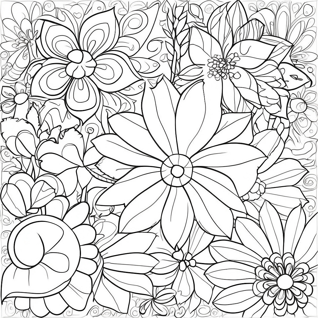 Colorful Flower Parts Coloring Page | Parts of a Plant coloring page