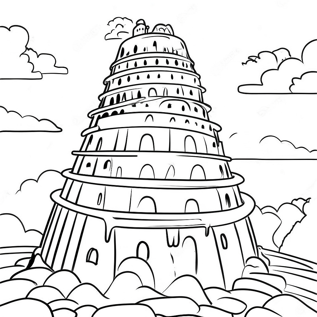 Tower of Babel Coloring Page | Tower of Babel coloring page